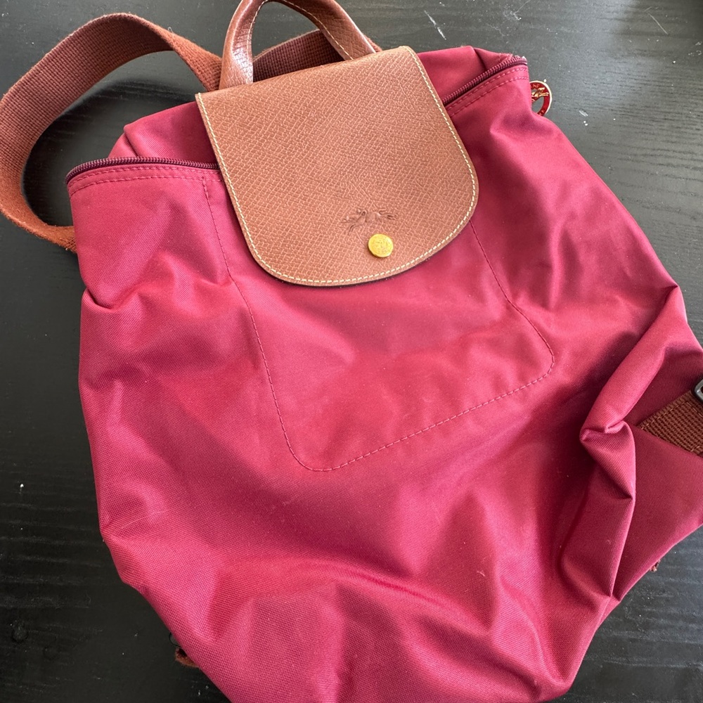 Longchamp Burgundy Mini Backpack